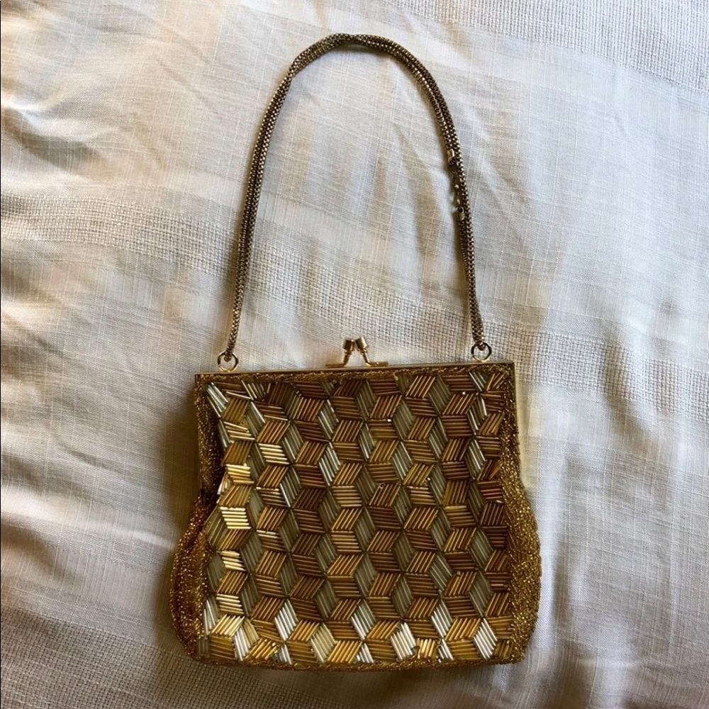 Gold Beaded Clutch ☀️